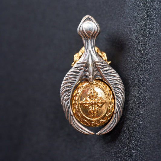 Dzi Bead Garuda Pendant