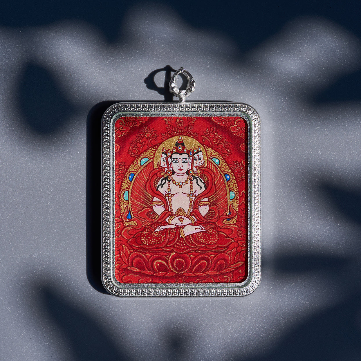 Mahavairocana Red Thangka | Buddha's Light Shines Universally, Wisdom and Life Endures Forever