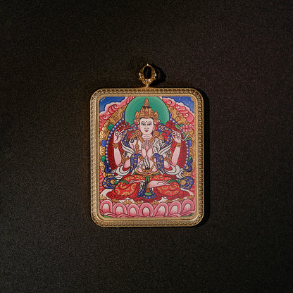 སྒྲོལ་ལྗང་། སྤྱན་རས་གཟིགས། • 绿度母 & 四臂观音 • Green Tara & Avalokiteshvara (Double-sided)