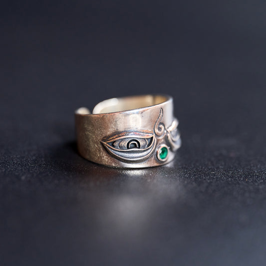 Buddha Eye Tibetan Silver Ring