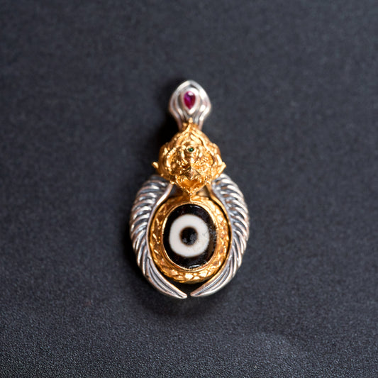 Dzi Bead Garuda Pendant