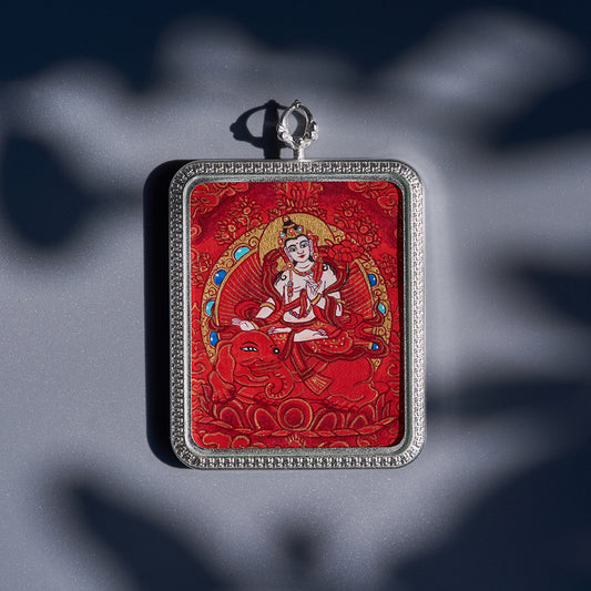 Samantabhadra Bodhisattva Red Thangka | Great Vows and Merits Fulfilled