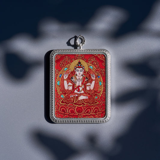 སྤྱན་རས་གཟིགས། • 四臂观音 • Avalokiteshvara (Red Tsal-tang)