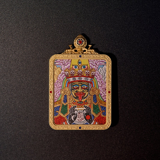 Zakiralam Gold-Framed Portable Thangka Buddha Amulet