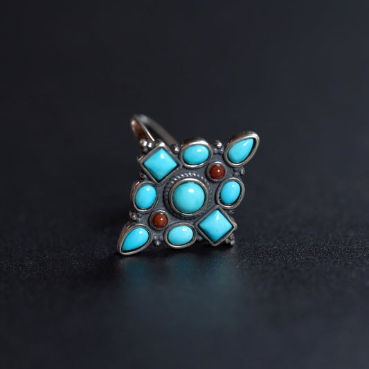 Turquoise Tibetan silver ring