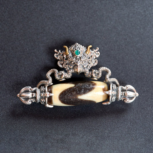 Dzi Bead Garuda Pendant