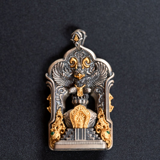 Roc Carved Tibetan Silver Pendant