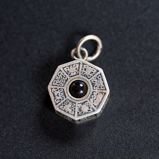 Tibetan silver Bagua pendant