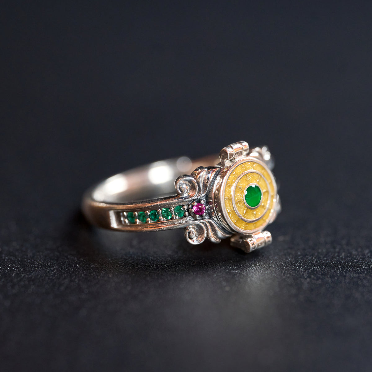 Tibetan Silver Inlaid Ring