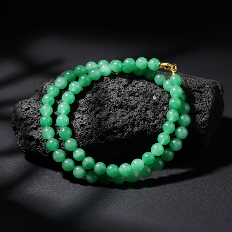 【Emerald - Endless Life】Emerald Shadow Round Bead Pendant