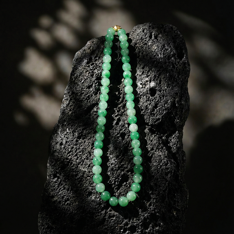 【Emerald - Endless Life】Emerald Shadow Round Bead Pendant